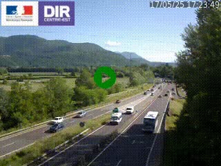 Caméra trafic à Meylan sur la Rocade-Sud de Grenoble en direction d'Aix-en-Provence