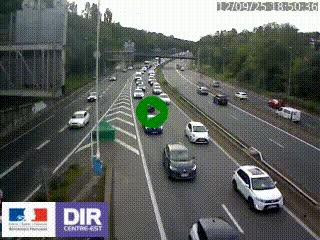 Caméra autoroute sur A6 - Valvert, près de Lyon, en direction de Paris, à hauteur de la sortie 36 Porte du Valvert