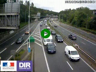 Caméra autoroute sur A6 - Valvert, près de Lyon, en direction de Paris, à hauteur de la sortie 36 Porte du Valvert