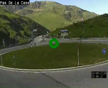 Webcam sur la N22 au niveau du poste frontière entre la France et Andorre à proximité de Pas de la Case à plus de 2000 mètres d'altitude