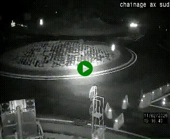 Webcam au nord d'Ax-les-Thermes au niveau de l'aire de chaînage de la N20. Vue orientée vers les Pyrénées, en direction de Pas de la Case