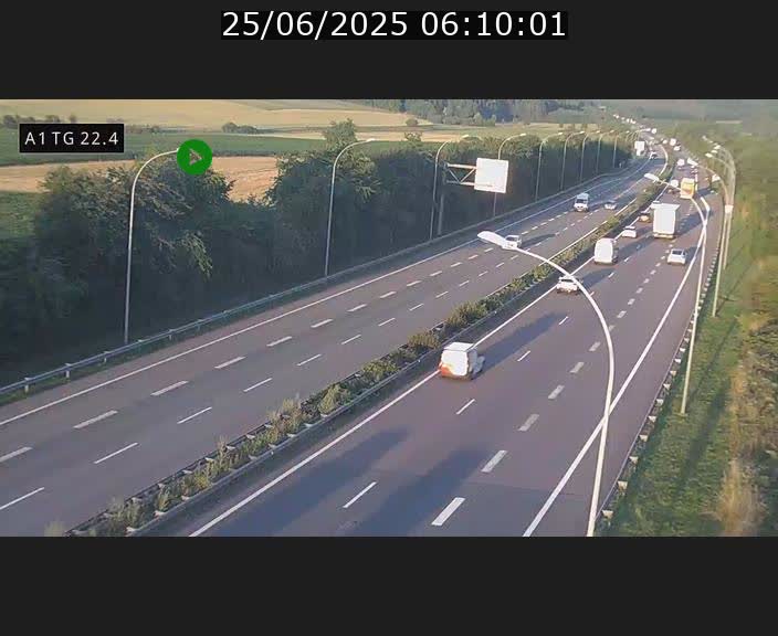 Traffic live webcam Luxembourg Flaxweiler - A1 direction Luxembourg - BK 22.4