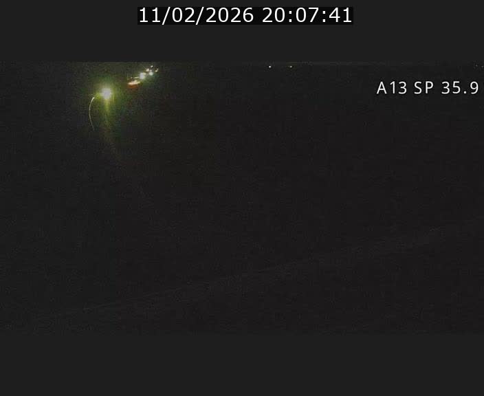 Webcam trafic sur A13 à l'entrée ouest du tunnel Markusbierg à Remerschen. Vue orientée vers Mondorf-les-Bains.