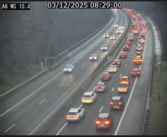 Traffic live webcam Luxembourg Mamer - A6 - BK 10.4 - direction Luxembourg/France/Allemagne