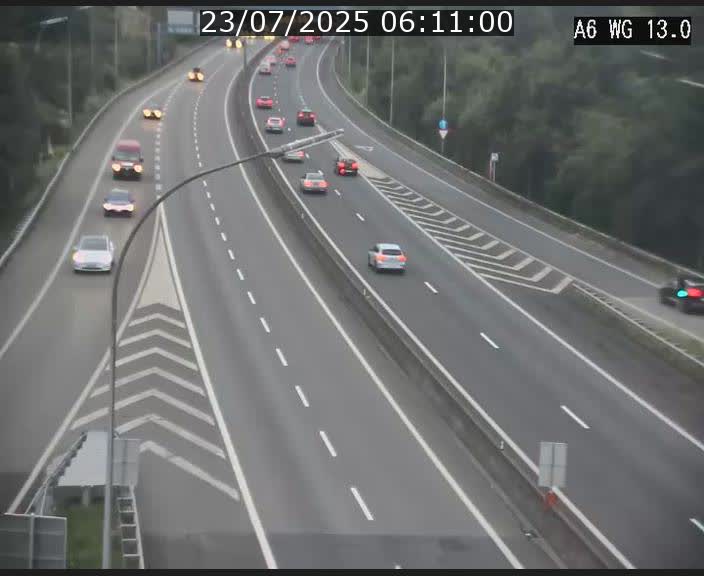 Traffic live webcam Luxembourg Mamer - A6 - BK 13 - direction Luxembourg/France/Allemagne