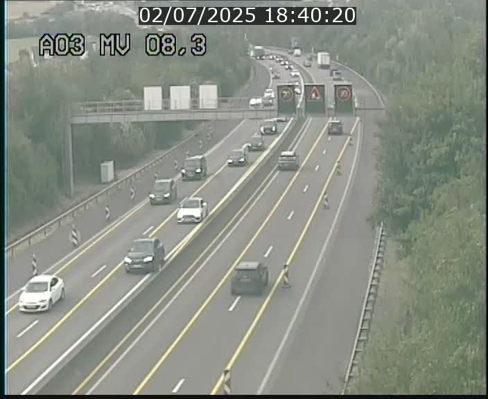 Webcam Autoroute après la Croix de Bettembourg en direction de Luxembourg sur l'A3