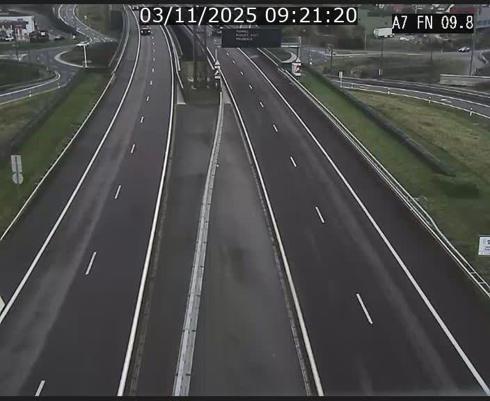 Caméra trafic Luxembourg - A7, Tunnel Gousselerbierg, sortie sud, direction rond-point Lorentzweiler (BK 9.9)