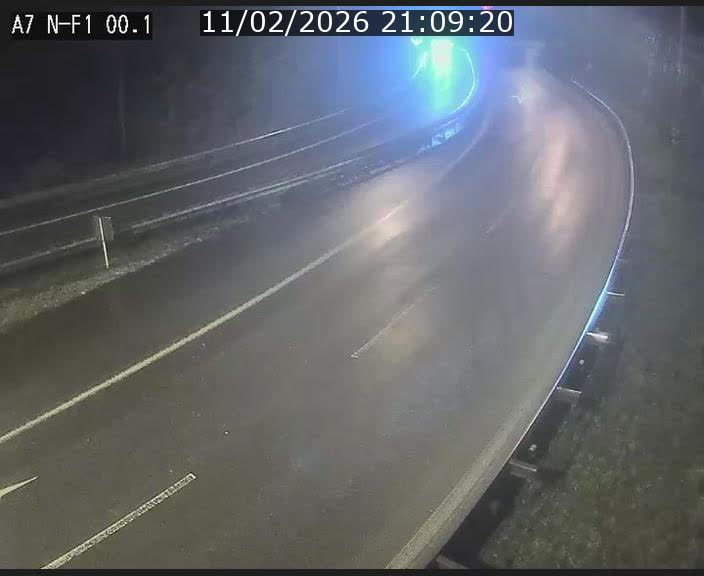 Webcam autoroute Luxembourg A7 située dans la sortie 1 Waldhof, vers la N11, avant le Tunnel Stafelter