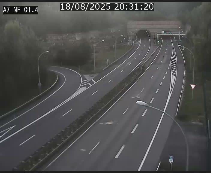 Caméra autoroute Luxembourg A7 - Echangeur Waldhaff - direction Tunnel Stafelter