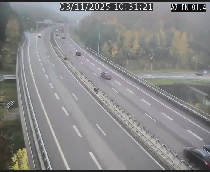 Caméra autoroute Luxembourg A7 - Tunnel Stafelter - direction Echangeur Grünewald