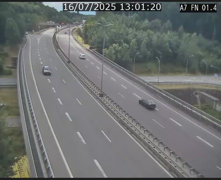 Caméra autoroute Luxembourg A7 - Tunnel Stafelter - direction Echangeur Grünewald