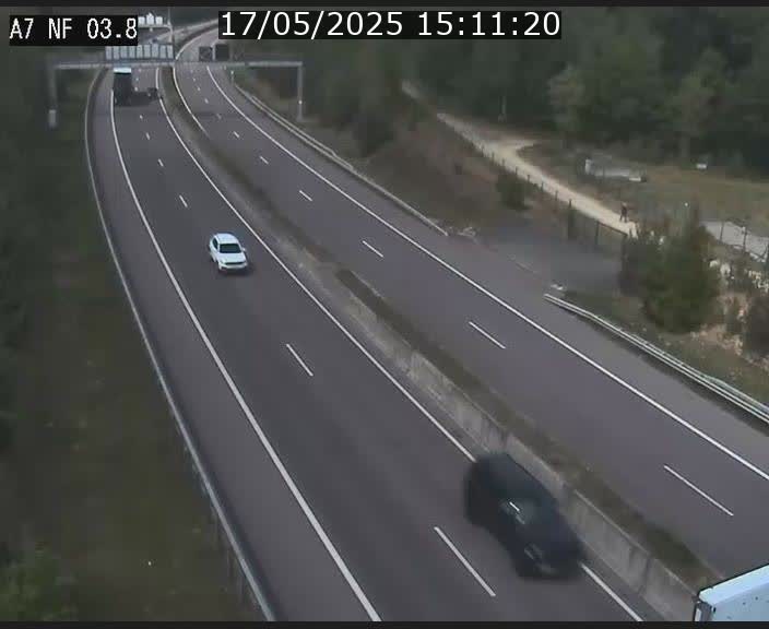 Webcam autoroute A7 au Luxembourg à la sortie du Tunnel Stafelter vers le Nord