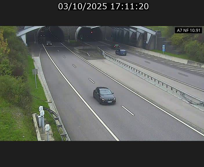 Caméra trafic Luxembourg - A7, Tunnel Gousselerbierg, entrée sud, direction Mersch