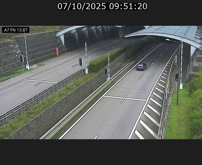 Caméra trafic Luxembourg - A7, Tunnel Gousselerbierg, entrée nord, direction Lorentzweiler