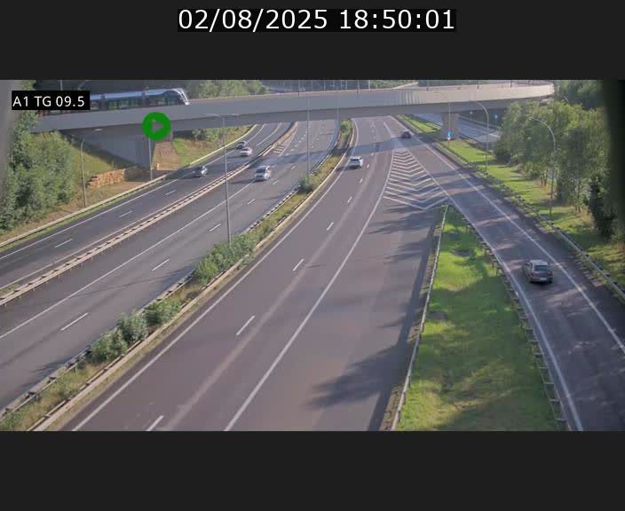 Traffic live webcam Luxembourg Jonction Grünewald - A1 direction Luxembourg-ville - BK 9.5