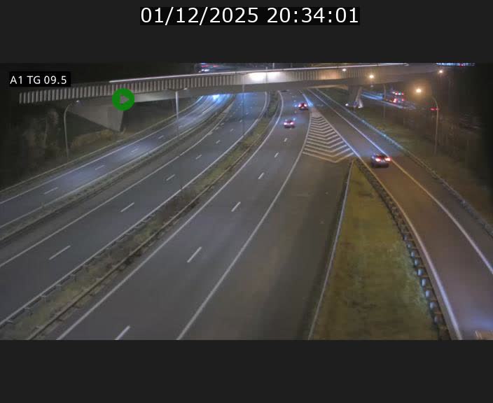 Traffic live webcam Luxembourg Jonction Grünewald - A1 direction Luxembourg-ville - BK 9.5