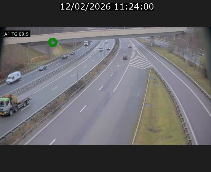 Traffic live webcam Luxembourg Jonction Grünewald - A1 direction Luxembourg-ville - BK 9.5