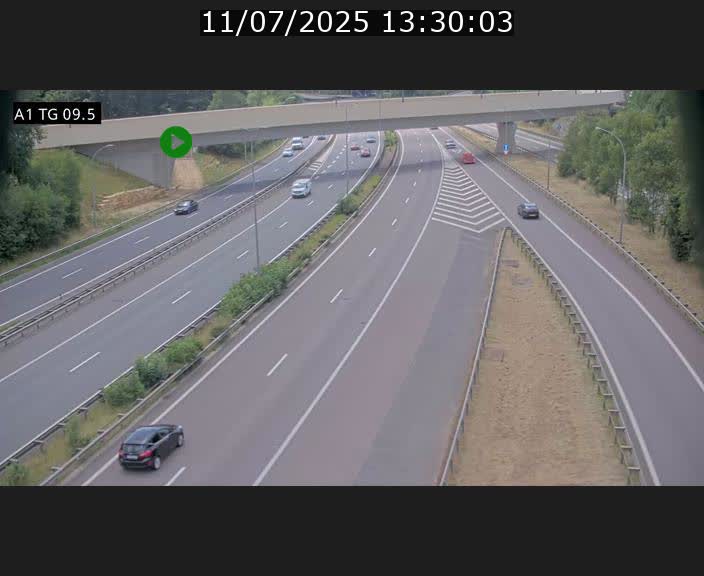Traffic live webcam Luxembourg Jonction Grünewald - A1 direction Luxembourg-ville - BK 9.5