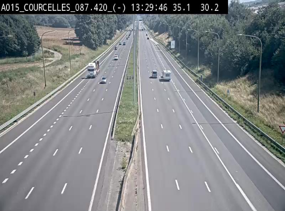 Webcam autoroute Belgique - Viesville - E42 direction Mons - BK 84.35