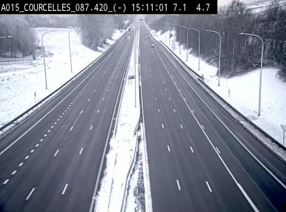 Webcam autoroute Belgique - Viesville - E42 direction Mons - BK 84.35
