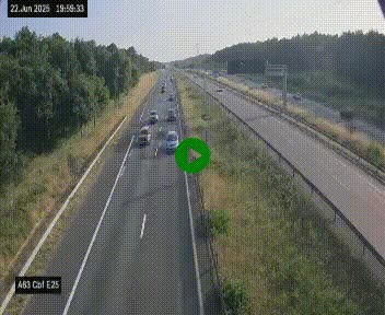 Webcam autoroute A63 en périphérie de Bordeaux au sud-est de la ville, en provenance du bassin d'Arcachon. Vue orientée vers Bordeaux