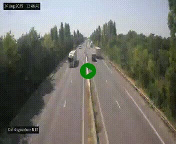 Webcam routière à la fin de la N10, en périphérique ouest d'Angouleme, proche de la jonction avec l'A10