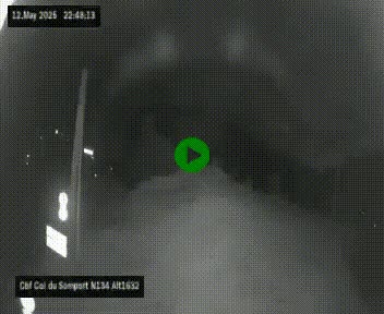 Webcam au col du Somport, côté français, sur la N134, dans les Pyrénées, en direction de l'Espagne, à 1632 mètres d'altitude
