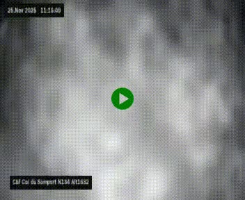 Webcam au col du Somport, côté français, sur la N134, dans les Pyrénées, en direction de l'Espagne, à 1632 mètres d'altitude