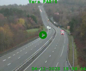 Caméra routière sur l'autoroute A20 à Bessines-sur-Gartempe. Vue orientée vers Paris