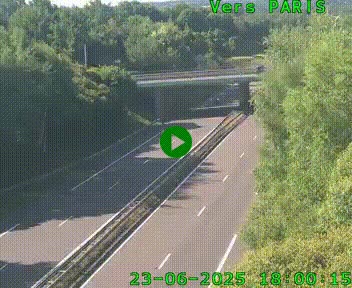 Caméra routière sur l'autoroute A20 au nord de Limoges, à la jonction avec la N520. Vue orientée vers Paris