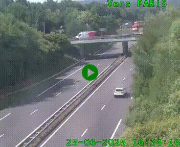Caméra routière sur l'autoroute A20 au nord de Limoges, à la jonction avec la N520. Vue orientée vers Paris