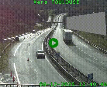 Caméra routière sur l'autoroute A20 à Noailles, en périphérie de Brive-la-Gaillarde. Vue orientée vers Toulouse