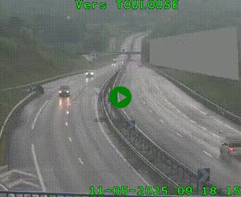 Caméra routière sur l'autoroute A20 à Noailles, en périphérie de Brive-la-Gaillarde. Vue orientée vers Toulouse
