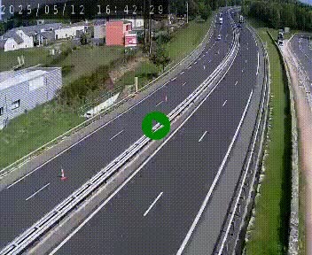 Caméra autoroute A75 à hauteur du col du rocher blanc en direction de Montpellier