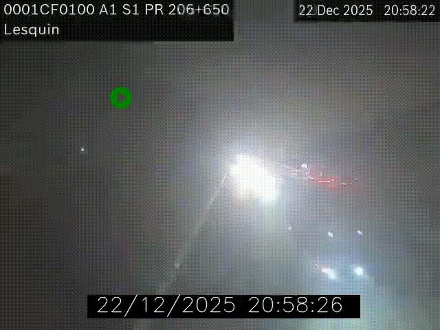 Webcam autoroute A1 à hauteur de Lesquin. Vue orientée vers Lille