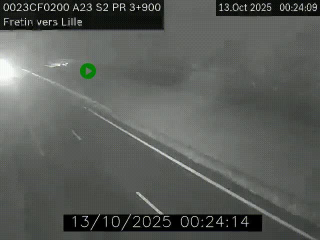 Webcam autoroute A23 à hauteur de Fretin. Vue orientée vers Lille