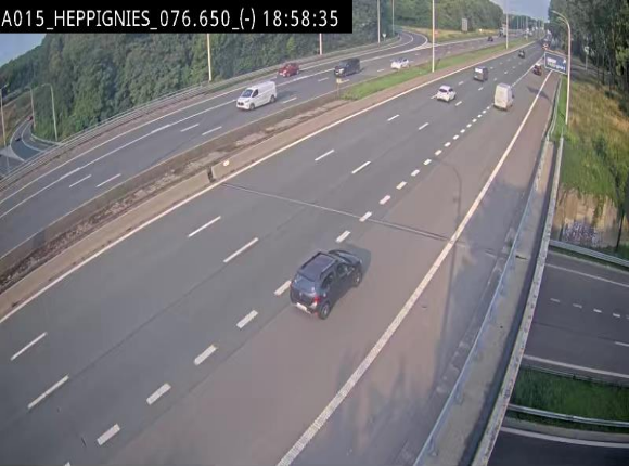 Webcam autoroute Belgique - Heppignies - E42 direction Namur - BK 76.4