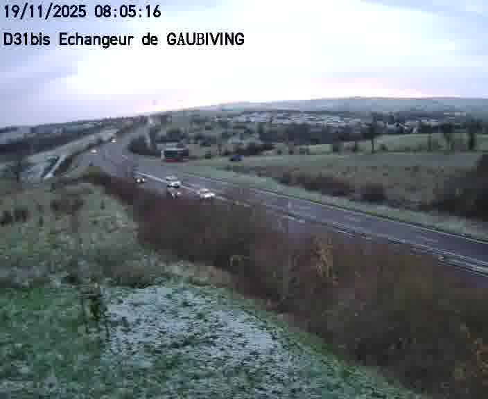 Dispositif d’observation sur D31bis (France) à Gaubiving, en direction de Sarreguemines, offrant une visualisation fiable des conditions de circulation.