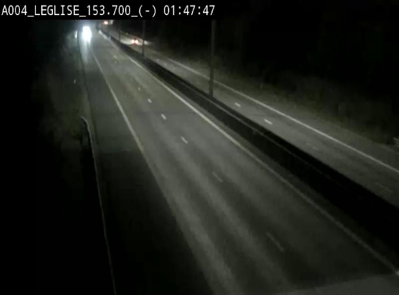Webcam autoroute A4 (E411-E25) à Léglise, avant la jonction avec la N40. Vue orientée vers Bruxelles