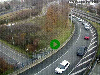 Caméra autoroute à la jonction entre l'A7 et la D301 (Boulevard urbain Sud de Lyon) à Feyzin, au sud de Lyon. Vue orientée vers Mions