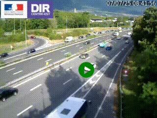 Webcam sur la Nationale 201 à hauteur de la sortie Chambéry-Nord, avant à la jonction entre l'A41 et l'A43, en direction de Lyon