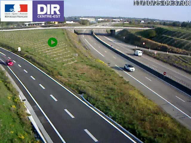 Webcam sur le contournement de Valence, sur la Nationale 7, caméra orientée vers Lyon