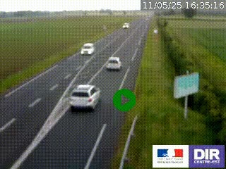 Webcam routière sur la RN7 à hauteur de Toulon-sur-Allier, entre Moulins et Vichy