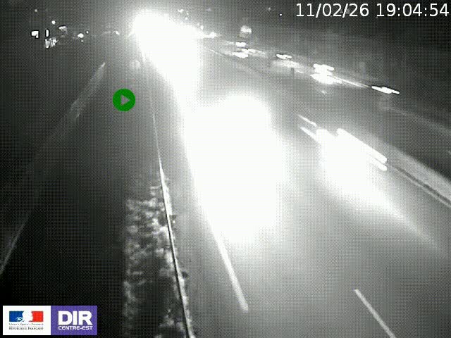 Webcam à Bron sur l'A43 à la jonction avec le boulevard périphérique de Lyon (D383). Vue orientée vers Lyon