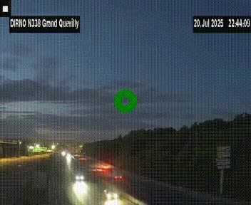 Webcam routière sur N338 à hauteur de Grand-Quevilly en périphérie de Rouen. Vue orientée vers Rouen