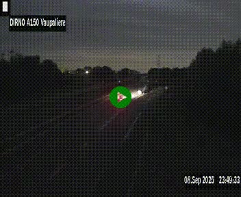 Webcam autoroute A150 à hauteur de La Vaupalière en périphérie de Rouen. Vue orientée vers Rouen
