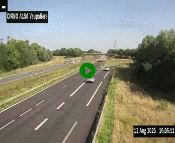 Webcam autoroute A150 à hauteur de La Vaupalière en périphérie de Rouen. Vue orientée vers Rouen
