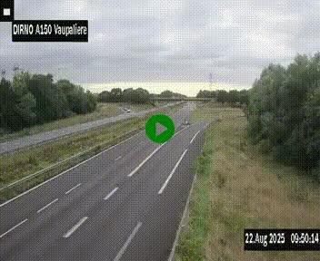 Webcam autoroute A150 à hauteur de La Vaupalière en périphérie de Rouen. Vue orientée vers Rouen
