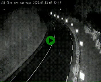 Webcam en haut de la Côte des Carreaux sur la N31 à Avesnes-en-Bray. Vue orientée vers Rouen