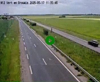 Webcam à hauteur de Vert-en-Drouais sur la N12, en périphérie de Dreux. Vue orientée vers Alençon